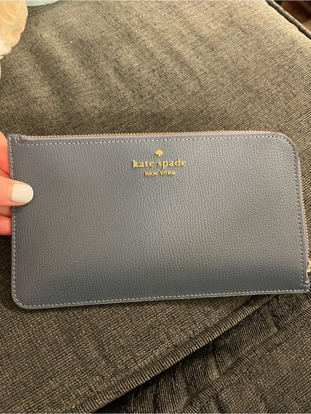 Good Condition Kate Spade Blue-Gray Clutch - Wallet - Picture 13 of 13